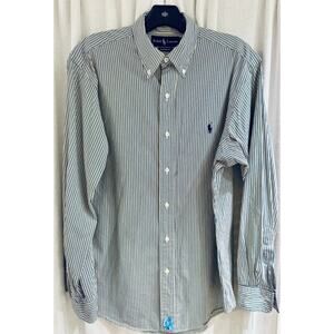 Ralph Lauren Classic Fit 100% Cotton Men's L/S Dress Shirt 15 1/2-32/33 Blue/Yel